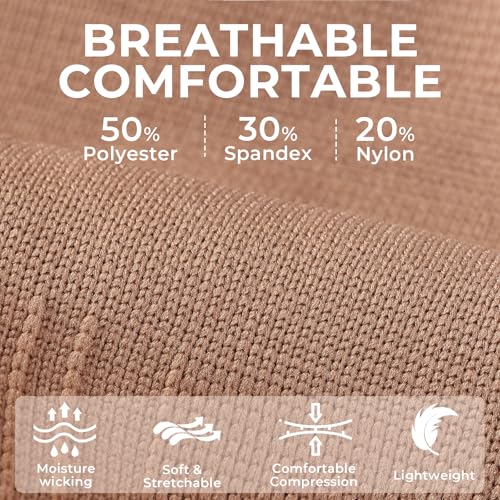NeoTech Care Ankle Support Sleeve - Open Heel, Light, Elastic & Breathable Knitted Fabric - Medium Compression - For Men, Women, Kids - Right or Left Foot (Beige Color, Size S, 1 Pair) - color: Beige, size: Small (1 Pair)