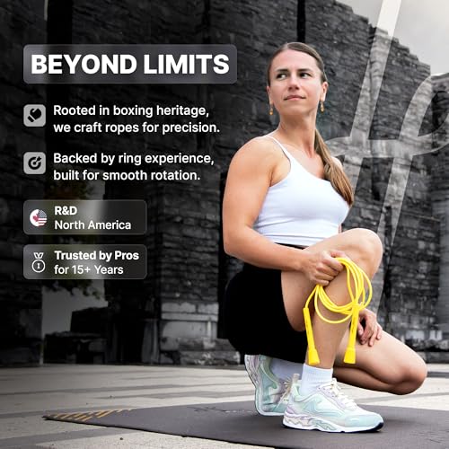 HONOR ATHLETICS Speed Rope, Skipping Rope - Best for Double Under, Boxing, MMA, Cardio Fitness Training Condition - Jump Rope - color: Yellow