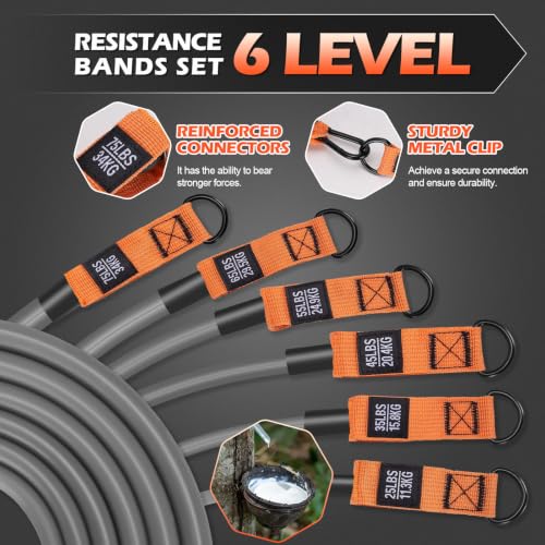 Resistance Bands with Handles, 300 LBS Heavy Duty Exercise Bands for Working Out, Fitness Bands with Door Anchor & Ankle Straps for Men & Women's Heavy Resistance Training, Yoga, Physical Therapy