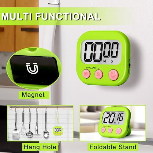 ZILLEEN Classroom Timer for Kids Teachers 2 Pack Digital Timers - color: Blue & Green