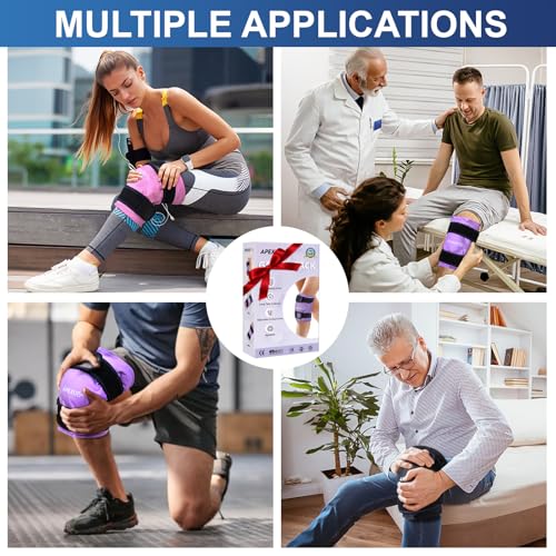 APEXUP Ice Pack for Knee Pain Relief, Large Reusable Wrap After Surgery, Flexible Gel Cold Pack for Injuries, Pain Relief for Back, Shoulder, Elbow, Ankle and Leg (Purple, XXL, 2PK) - size: 2X-Large-2PK, style: Purple