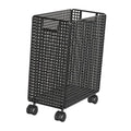 SM SunniMix Yoga Mat Storage Rack with Wheels, Iron Rolling Cart for Home Gym Fitness Equipment, 13.78 x 7.87 x 15.75 in, Black