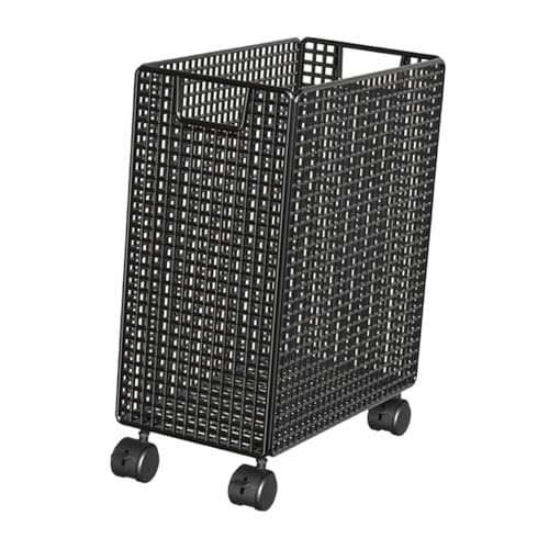 SM SunniMix Yoga Mat Storage Rack with Wheels, Iron Rolling Cart for Home Gym Fitness Equipment, 13.78 x 7.87 x 15.75 in, Black