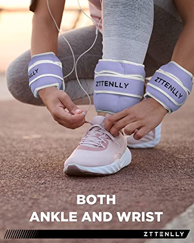 Adjustable Ankle Weights for Women Men and Kids | 1 Pair 5 10 15 18 20 Lbs Leg Wrist Ankle Weight Straps for Yoga, Walking, Running, Aerobics, Gym, Dance, Pilates, Cardio - color: Purple, size: 5lb(2.5*2)