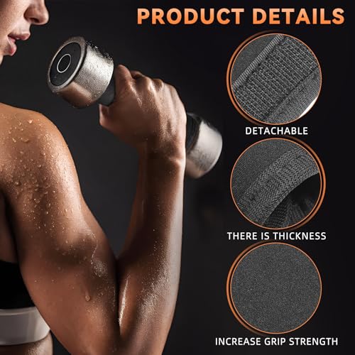 Yardwe 3pcs Detachable Anti-Slip Pull-up Handle Grip Sleeves Protective Pads for Doorway Horizontal Bars Dumbbells Barbells, Black - color: Black