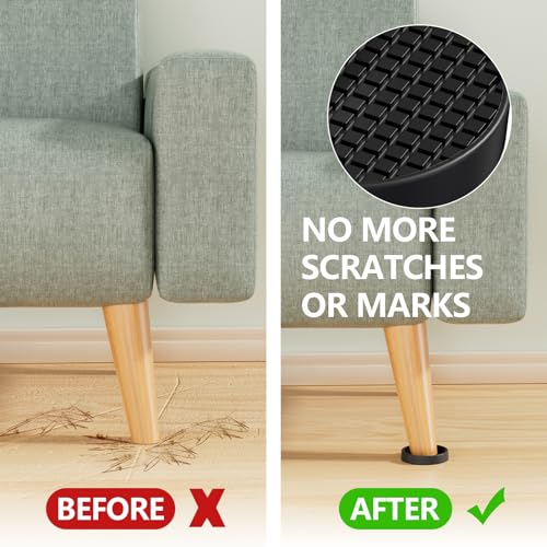 Non Slip Furniture Pads - 2" Anti Skid Caster Cups, 12PCS Round Furniture Coasters for Hardwood Floors, Anti Slide Furniture Cup Bed Couch Floor Protectors,Furniture Stoppers to Prevent Sliding(Black) - size: 2" 12pcs Black