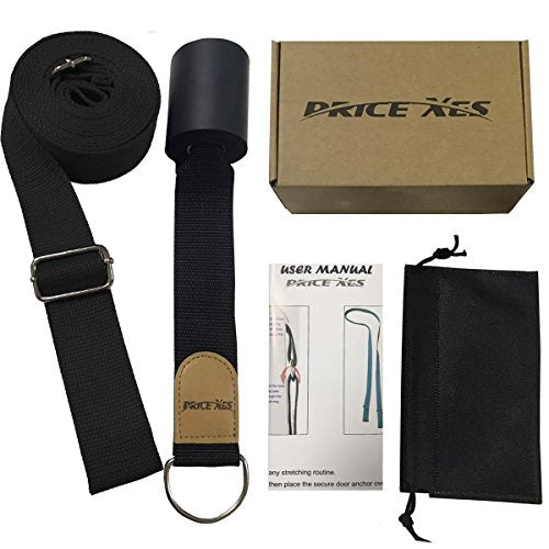 Door Flexibility & Stretching Leg Strap - Great for Ballet Cheer Dance Gymnastics or ANY Sport Leg Stretcher Door Flexibility Trainer Premium stretching equipment - color: Black
