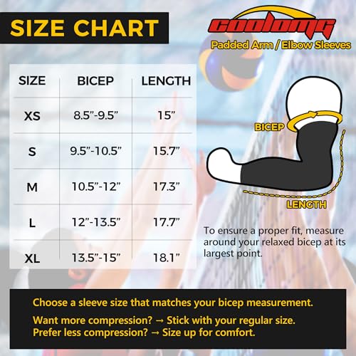 COOLOMG Padded Arm Sleeves Compression Elbow Pads for Volleyball Basketball Football Youth Kids Adult - color: New White, size: Large