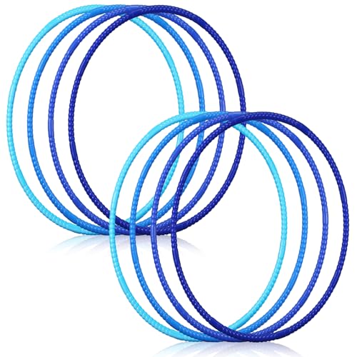 Sratte 8 Pcs Color Hoop Detachable Adjustable Exercise Ring Plastic Hoop for Gymnastics Dog Agility Equipment Party Decor, 4 Colors - color: Fresh Colors, size: 28 Inch