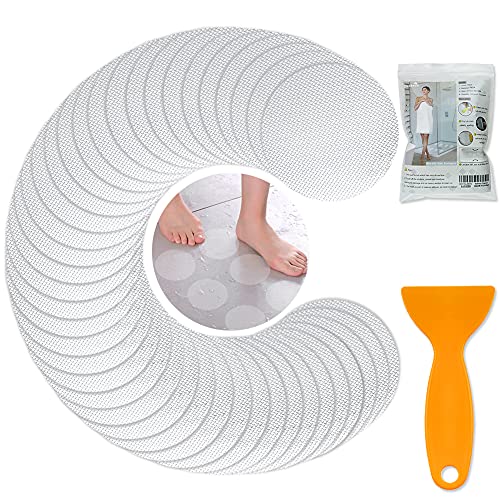 Bath Tub Stickers, Non Slip Bathtub Treads, Antislip Shower Sticker, Safety Discs Decals Tape for Slippery Tubs Showeroom Floor Stairs(Slip Resistant Decals, Clear, 3.2" x 24 Pack)