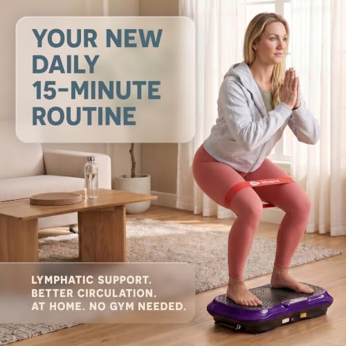 Lifepro Waver Vibration Plate Exercise Machine – High-Intensity Vibration Plate for Lymphatic Drainage – Full-Body Workout Vibrating Platform with Loop Bands – Fitness Equipment for Strength & Toning - color: Purple