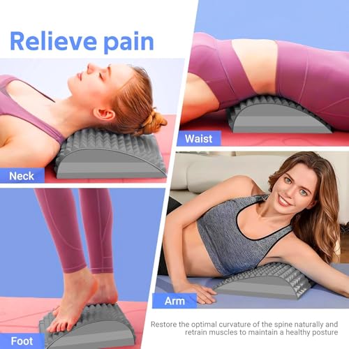 Refresh - Neck & Back Stretcher, Neck Stretcher Posture Corrector, Lumbar Stretcher for Neck Pain Relief, Lower Back, Upper Back and Shoulder (Gray) - color: Gray