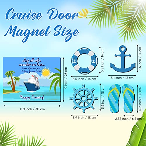 Kanayu 6 Pcs Cabin Cruise Door Decorations Magnetic Large Ship Decorations Magnets Anchor Cruise Decor Car Fridge Magnet Decal for Carnival Stateroom Door - style: Cabin