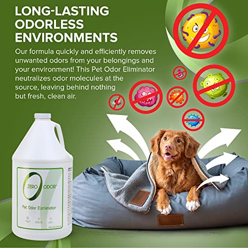 Zero Odor Pet Odor Eliminator, Air and Surface Odor Remover for Carpet, Furniture, and Pet Beds, Refill, 128 oz - size: 3785 ml (Pack of 1)