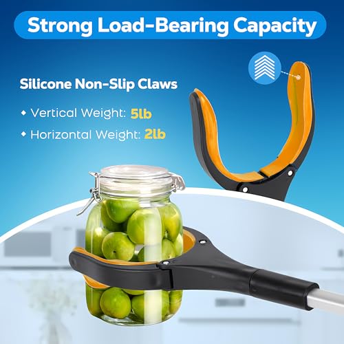 Grabber Reacher Tool - 32” Extra Long Foldable Gripper and Reaching Tool - Heavy Duty Pick Up Stick Grabbers for Seniors, Trash, Surgery Recovery Must Haves Gifts (Orange) - color: Orange