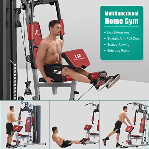ULTRA FUEGO Multifunctional Home Gym Equipment Workout Station with Pulley System, Arm, and Leg Developer for Full Body Training - style: Home Gym Station