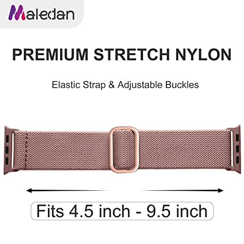 Maledan 10 Pack Stretchy Nylon Solo Loop Compatible with Apple Watch Band 44mm 45mm 42mm 49mm 46mm Women Men, Adjustable Sport Elastic Wristband for iWatch Ultra 2 Series SE 11 10 9 8 7 6 5 4 3 2 1 - color: Black/Cactus/Pink/Gray/Wine/Starlight/Boho Green
