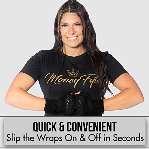 Quick Gel Boxing Wraps Under Boxing Gloves - Kickboxing MMA Muay Thai - Fist, Knuckle, Wrist Wrap Protection Inner Glove Hand Wraps - Men Women Kids - color: All Black, size: Small-Medium