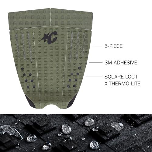Creatures of Leisure Ethane Ewing Lite Pin Tail Ecopure Traction Pad, EcoPure Organic Additive, 8mm Teardrop Wide Arch Bar - color: Dark Army Black