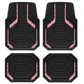 PIC AUTO Car Floor Mats, Hot Pink Sparkly Crystal Bling Glitter Car Mats Set, Front and Rear Heavy Duty Rubber Car Mats with Anti-Slip Backing, All Weather, Trim-to-Fit for SUVs, Trucks, Sedan, Vans - color: Hot Pink Glitter
