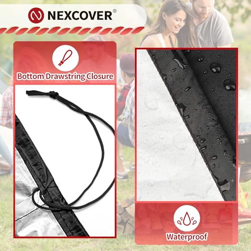 NEXCOVER Round Grill Cover -19.5” Dia for George Foreman Gfo3320 Gfo240 Crills, Dome Smoker Cover, Fade & UV Resistant Barbecue Cover,Waterproof BBQ Grill Cover, Black - size: Round 19.5"Dia