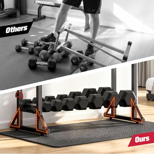 Dumbbell Rack Stand Only, Adjustable Weight Rack for Home Gym, Capacity Weight Storage Stand, Kettlebell & Dumbbell Organizer, Space-Saving Fitness Equipment Rack - color: Matte Black