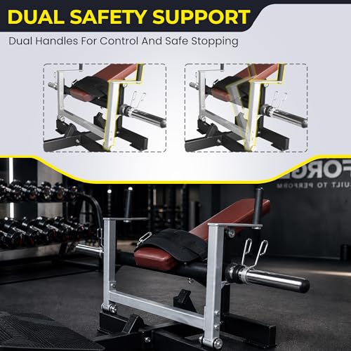 Hip Thrust Machine, Plate-Loaded Glute Bridge Machine, Heavy Duty Glute Builder for Home Gym,Butt Shaping and Building Glute Muscles Sports Training-Completely Upgraded - color: brown-black