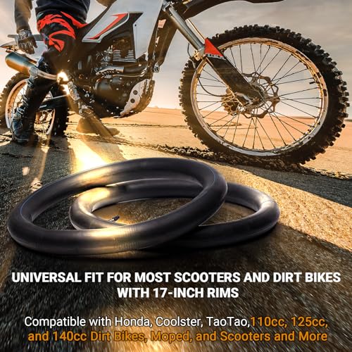 (2-Pack) 2.50/2.75-17”（70/100-17） Motorcycle Inner Tubes - Compatible with Honda, Coolster, TaoTao, 110cc, 125cc, and 140cc, Dirt Bikes, Moped, and Scooters and More - size: 2.50/2.75-17 (70/100-17)