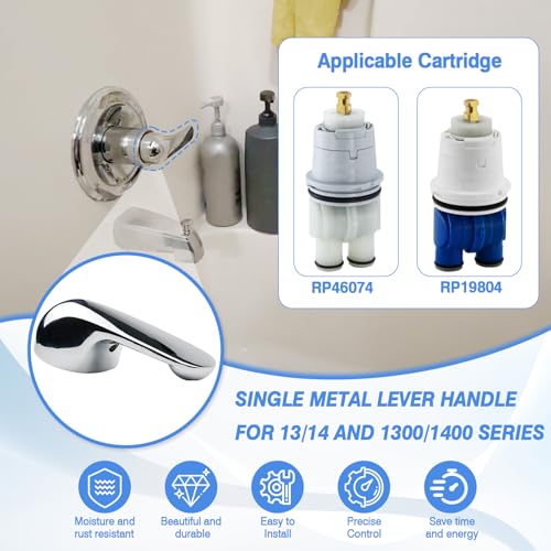Single Metal Lever Handle Kit for 1300/1400 Series Tub Faucet for Delta H79, Chrome - color: Chrome