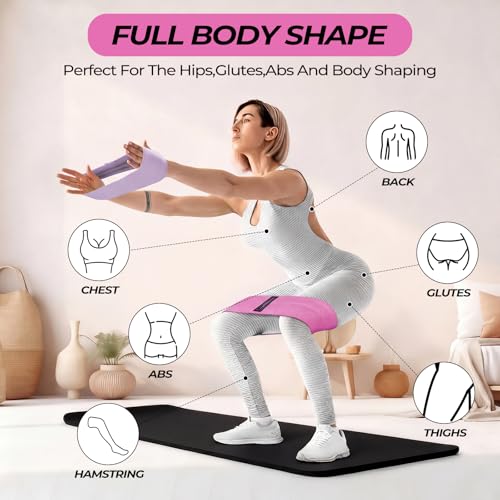 Seenelling 18 Pcs Pilates Ring and Ball Set with Resistance Bands Home Workout Pilates Equipment 11.8 Inch Magic Circle with Padded Handles, Mini Ball for Strength, Toning and Flexibility - color: Pink, Purple
