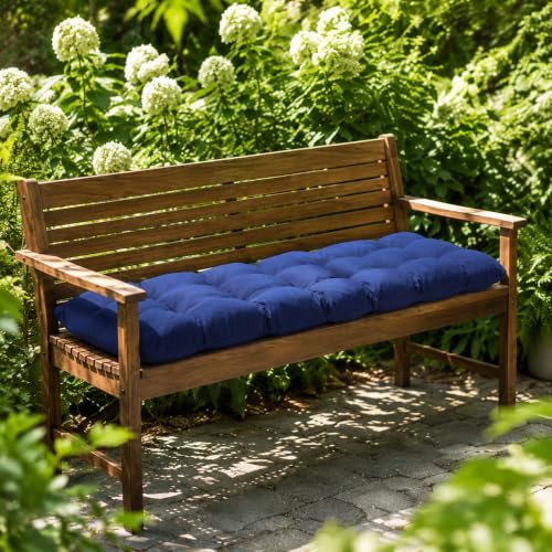 IPYNBAP Outdoor Bench Cushion, 48x18x5 Inch, Water-Resistant Bench Cushion for Outdoor/Indoor Furniture, Patio Bench Seat Cushion, Fade Resistant Outdoor Cushions for Porch Swing Couch, Navy Blue - color: Navy Blue, size: 48x18x5 Inch