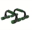 Holiday Gift Home Workout Equipment Push Up Bars - Universal Blue/Red/Green Pushup Rod with Cushioned Foam Grip & Non-slip Design - color: Green and black