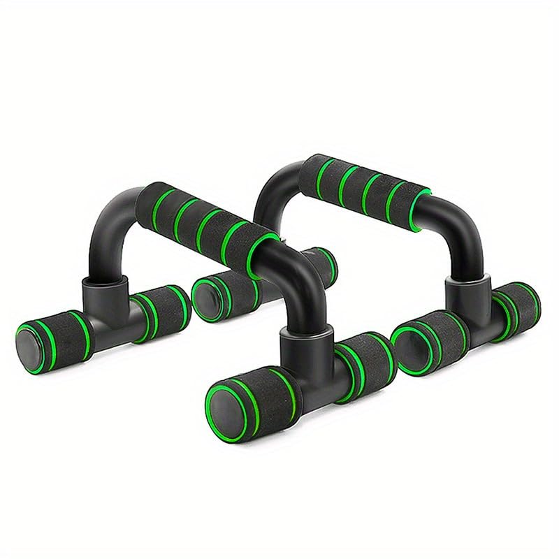 Holiday Gift Home Workout Equipment Push Up Bars - Universal Blue/Red/Green Pushup Rod with Cushioned Foam Grip & Non-slip Design - color: Green and black