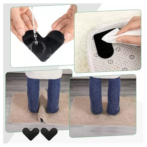 12PCS Anti - Slip Rug Pads for Hardwood Floors & Ceramic Tiles -Ideal for Kitchen & Bedroom Rugs