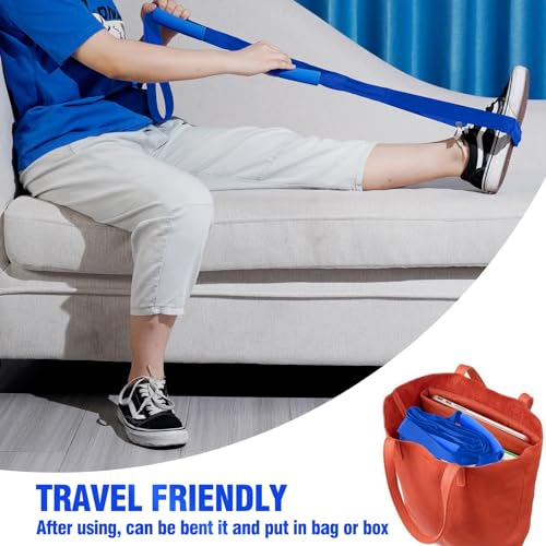 42 Inch Leg Lifter,Leg Lifter After Hip Replacement with Large Foot Loop,Mobility Aid for Disables and Elderly,Leg Lifter Strap for Knee Replacement Recovery Aids(Blue) - color: Blue