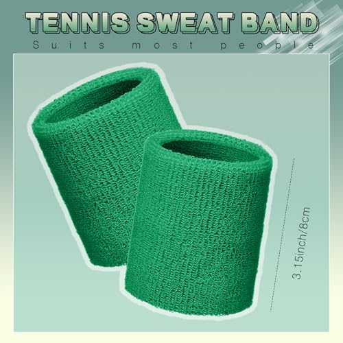 Willbond Wrist Sweatbands, Sports Sweatbands for Competition, Sweat Absorbent, for Basketball, Tennis, Football, Running and Work (Pack of 6) - color: Dark Green