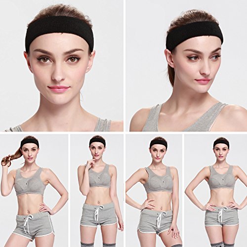 3 Pack Men & Women Sports Sweatbands Headbands - color: Gray,Lake Blue,Purple