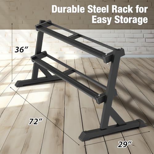 550 lbs 1200lbs 2100 lbs Dumbbells Weight Set, Hex Dumbbell Sets, Gyms Weights Dumbbells Sets, Weight Set for Home Gym, Strength Training, Fitness Center Equipment - color: 550lbs Dumbbells W/ 2-tier Rack
