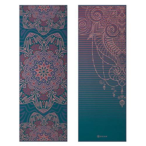 Gaiam Yoga Mat - Premium Print Reversible Extra Thick Non Slip Exercise & Fitness Mat for All Types of Yoga, Pilates & Floor Workouts - color: Jade Salutation