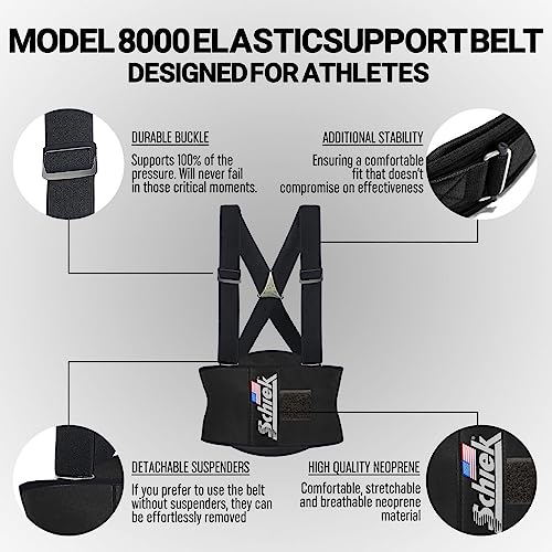Schiek The Model 8000 Elastic Back Support Belt - Dual Force Adjustable Straps Back Support Belt - Lumbar Support - size: XS