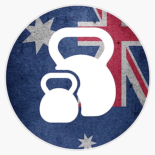 Australian Flag Kettlebell - Fitness Sticker Vinyl Decal Bumper Sticker 5"