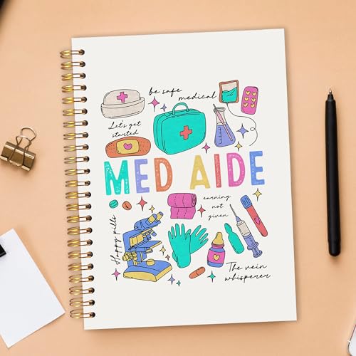 Medical Assistant Nurse Spiral Notebook 5.5x8.3 in, Medical Assistant Week Appreciation Gifts, MA Nursing Hardcover Notebook Journal Gifts for Women Work - color: Med Aide