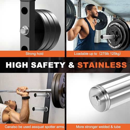 EVERYMATE Weight Plate Holder Power Rack Attachment 2 Inch Olympic Plate Storage Power Squat Rack Holder Weight Plates for 2x2 3x3 2x3 Power Cage Accessories Weight Plate Rack - color: C-5/8" hole(2pack)-Stainless Steel