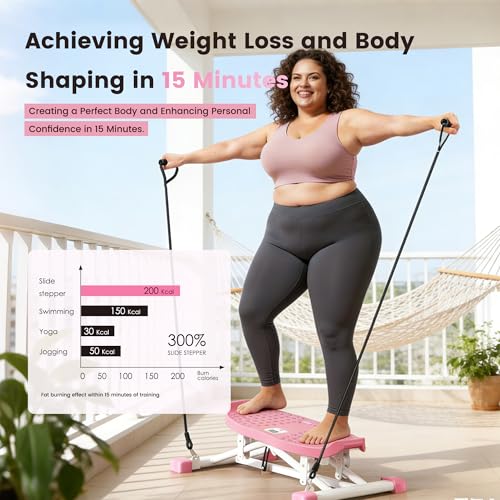 soges Balance Board Trainer with Resistance Bands & LCD Display, Ski Balancing Machine for Full Body Workout, Wobble Board Core & Cardio Stepper for Home Gym, 330 LBS Capacity