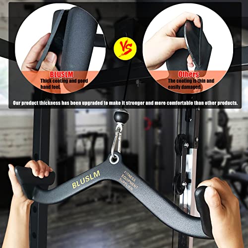 BLUSLM LAT Pull Down Bar for Cable Machine, LAT Pulldown Attachments T-bar V-bar Cable Attachment for Gym, Back Tricep Strength Training Handle - size: 21.6 Inch-1 Pack