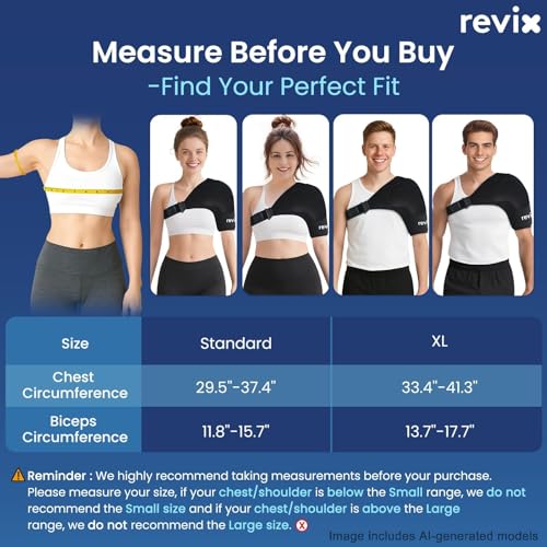 REVIX Shoulder Ice Pack Wrap for Rotator Cuff and Arm, With Removable Gel Pack, Standard, Reusable Gel Cold Wrap, Soothe Discomfort & Fatigue, 30-Minute Long-Lasting Cold, Flexible Fit for Men & Women - size: Standard, style: With Removable Gel Pack