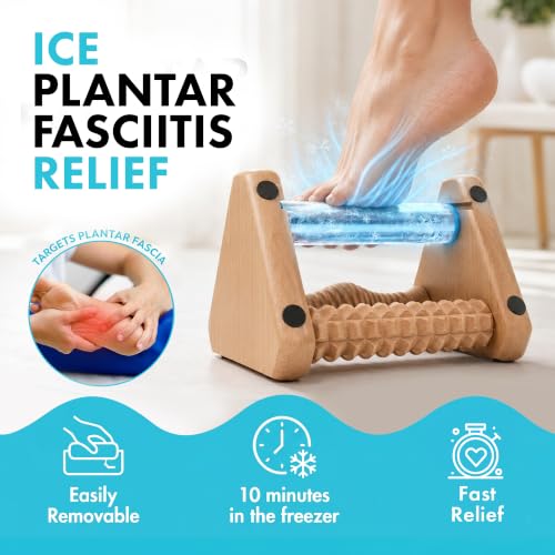 Lumia Wellness 3-in-1 Foot Massager, Cold Therapy Plantar Fasciitis Relief, Reflexology for Circulation and Pain Relief, Foot Roller for Neuropathy