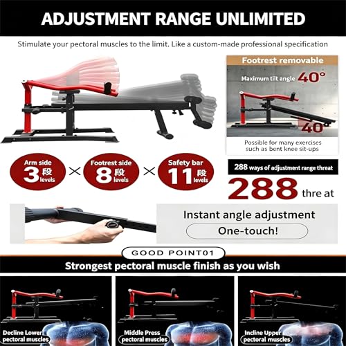 Chest Press Machine for Home Gym with Independent Arms, Plate Loaded | 1900LB Capacity • Adjustable Flat & Incline Bench • Olympic Plates • Independent Press Arms for Safe Strength Training