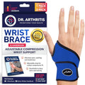 Doctor Developed Wrist Brace - Wrist wrap for Carpal Tunnel Arthritis,Tendonitis, Hand Support - Ideal for Fitness, Weightlifting - Handbook included (Blue (Pack of 1), Wrist Brace)
