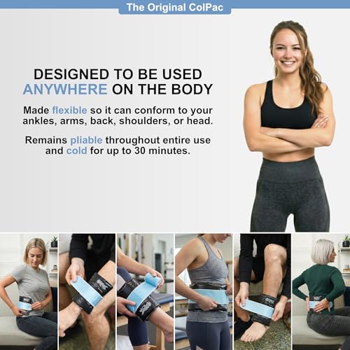 Chattanooga ColPac, Reusable Gel Ice Pack, Cold Therapy for Injury, Muscle Soreness, Sprains, and Strains, 10" x 13.5" Standard Size, Bundle with 3 Pack 4" x 36" Nylatex Wrap & Drawstring Bag - color: Black, size: Standard Size & Nylatex Wrap Bundle